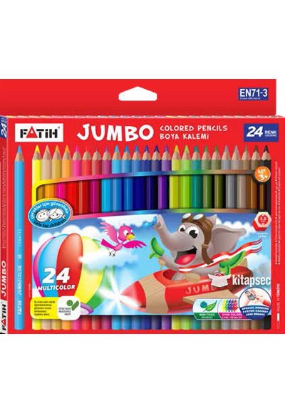 FATİH BOYA KALEMİ 24 RENK TAM BOY JUMBO